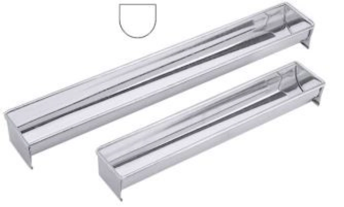 Terrinenform halbrund B: 6cm H: 4.7cm L: 35cm