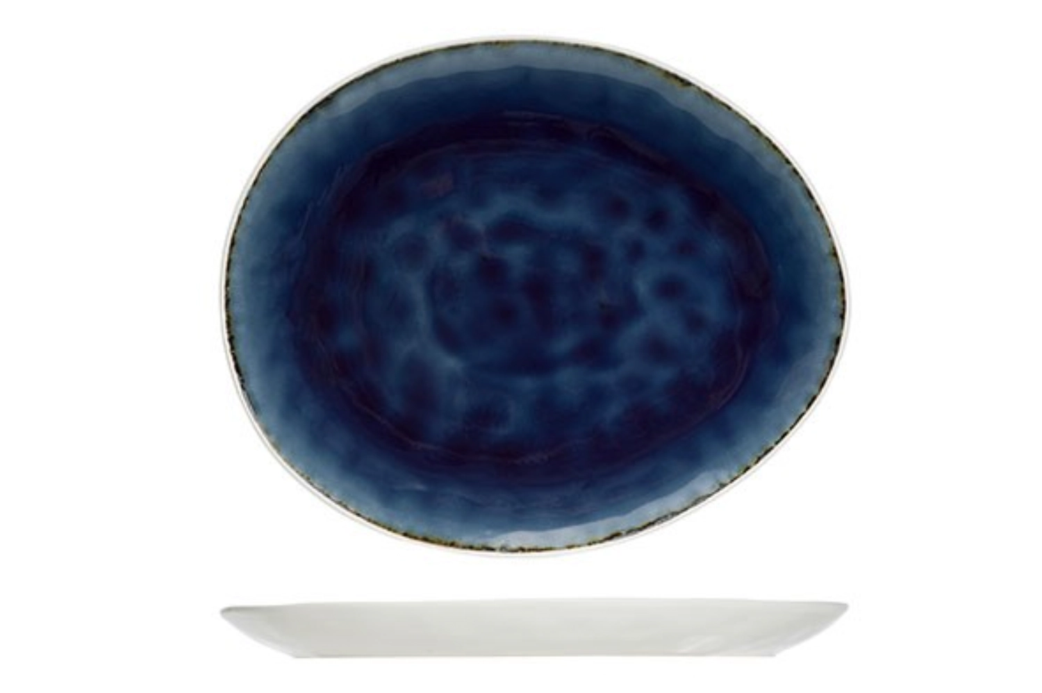 Spirit blue assiette ovale 19.5x16.5cm
