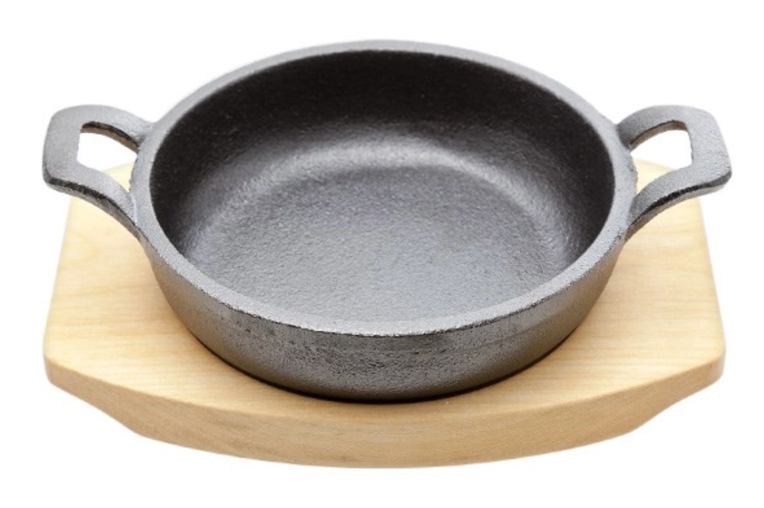 Fonte plat a gratin d12cm sur planche