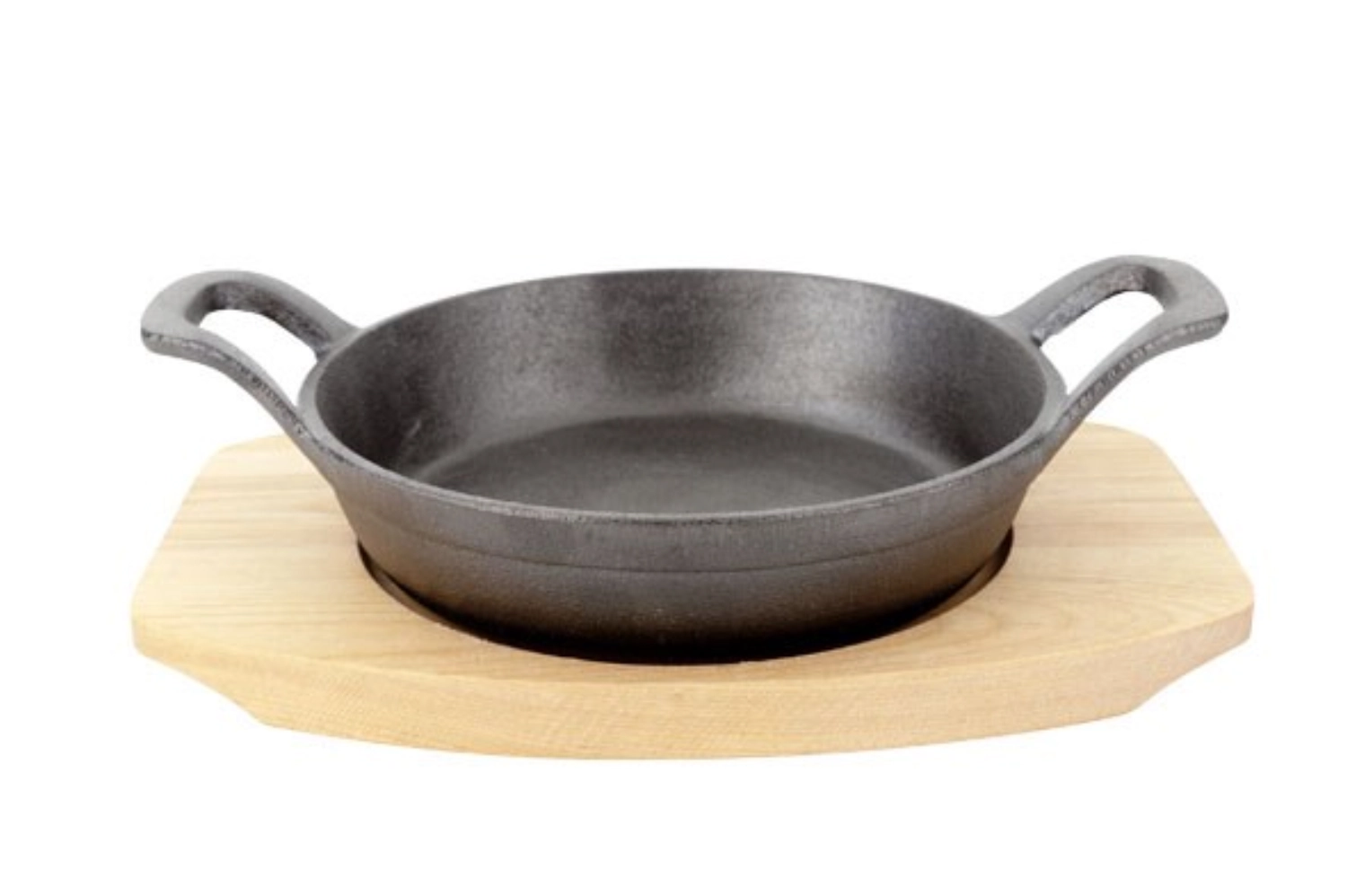 Ravier ronde fonte 15.5cm sur planche