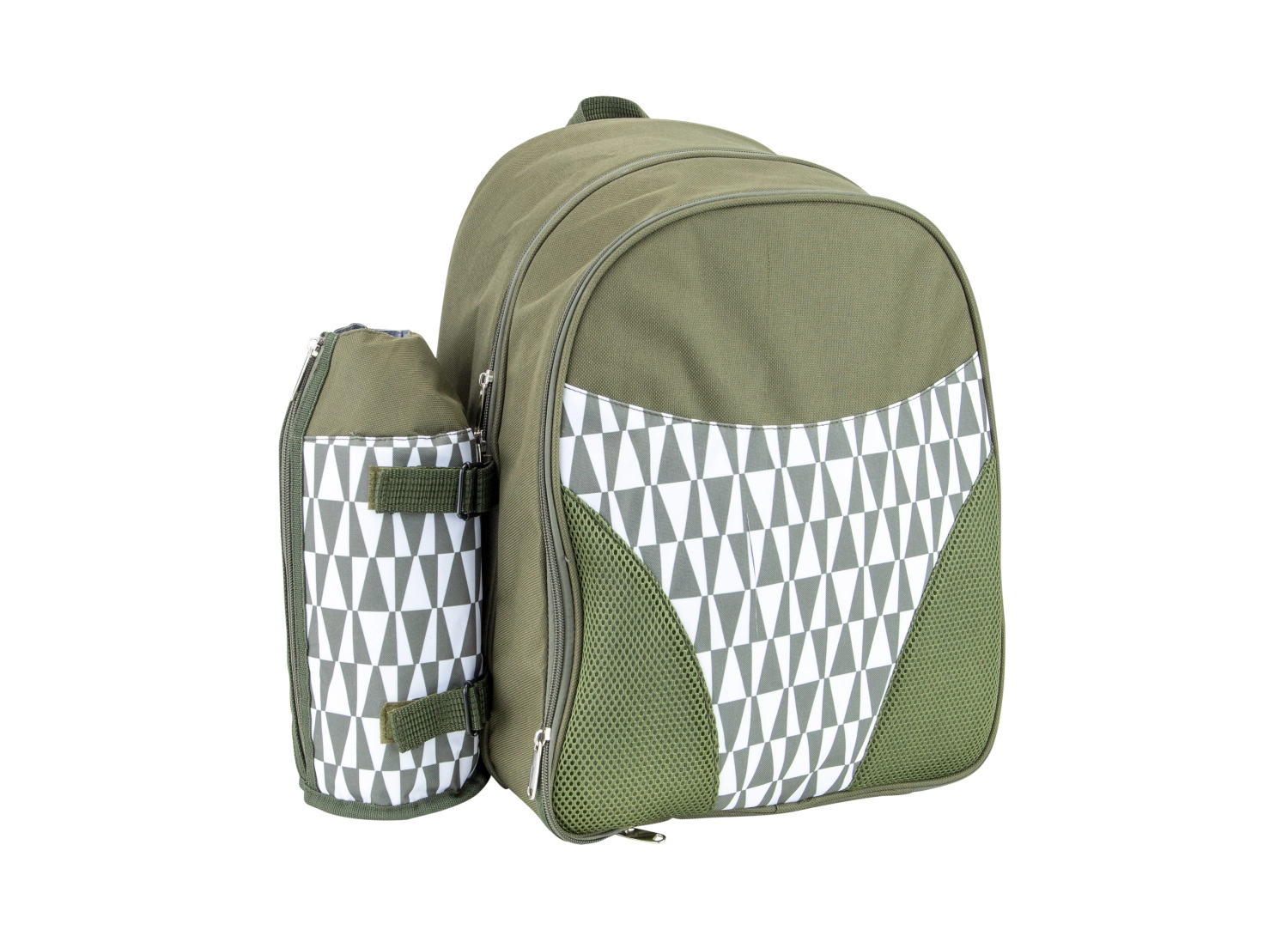 Picknick-Rucksack grün, 4 Pers. 30x20x40cm