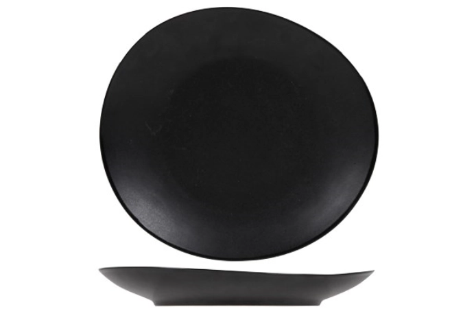Vongola Frühstücksteller schwarz, oval, 22.2 x 20.3cm