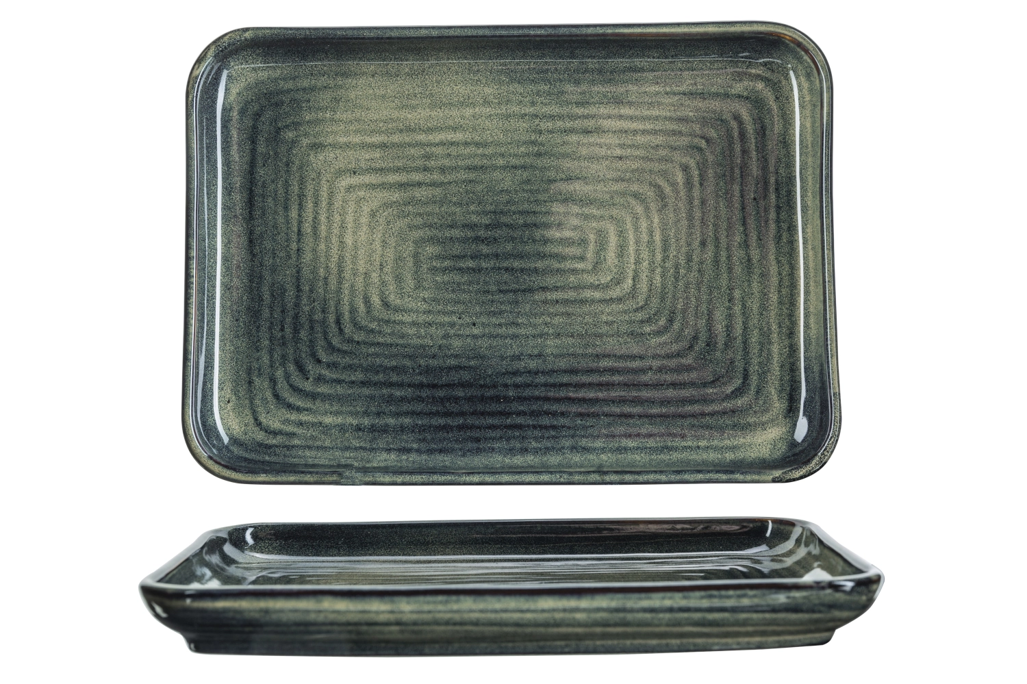 Mendoza Teller, grün-blau, 25.5x18x2.7cm