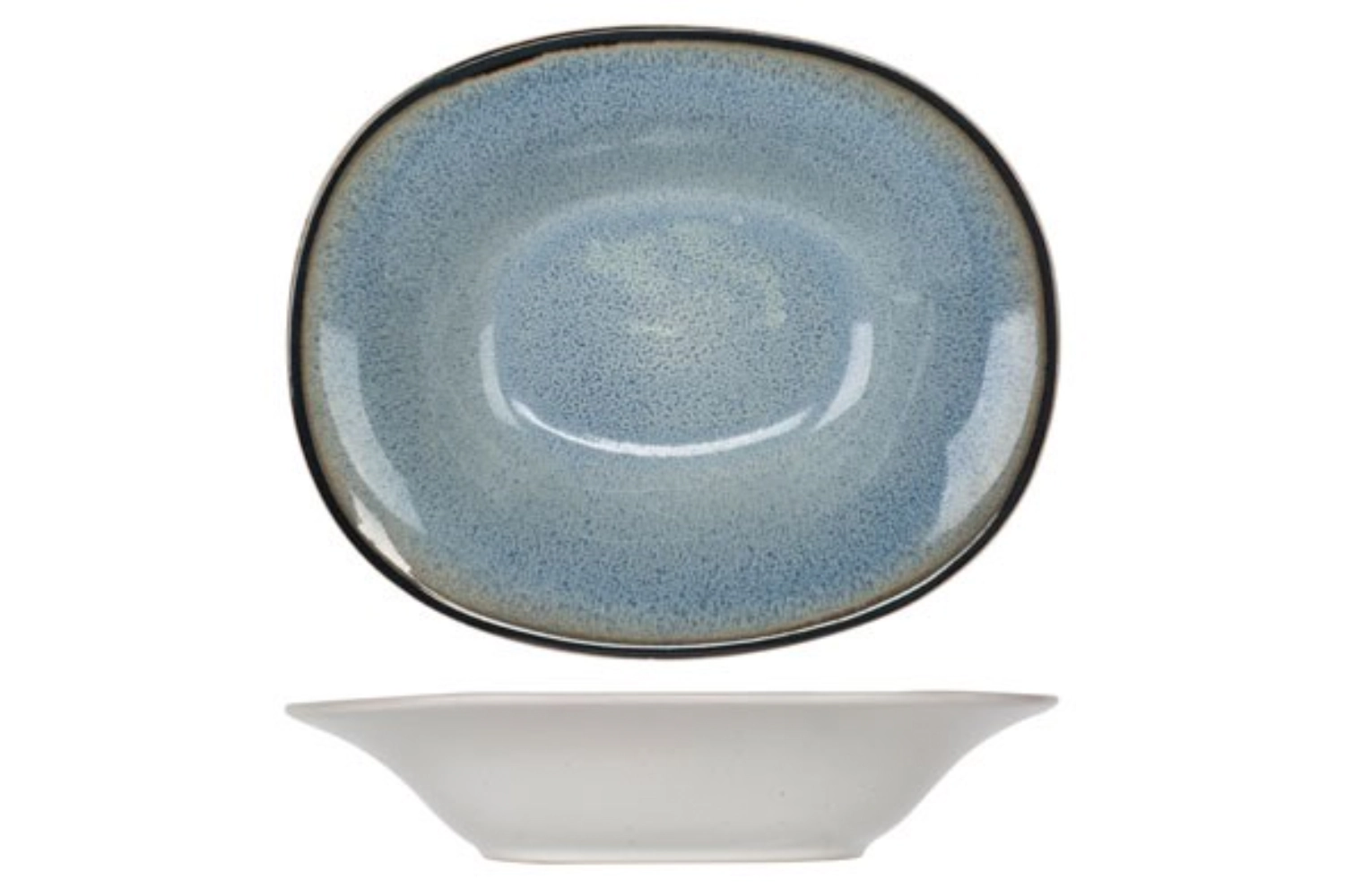 Fez blue assiette à soupe ovale, 17.5 x 21.5 cm