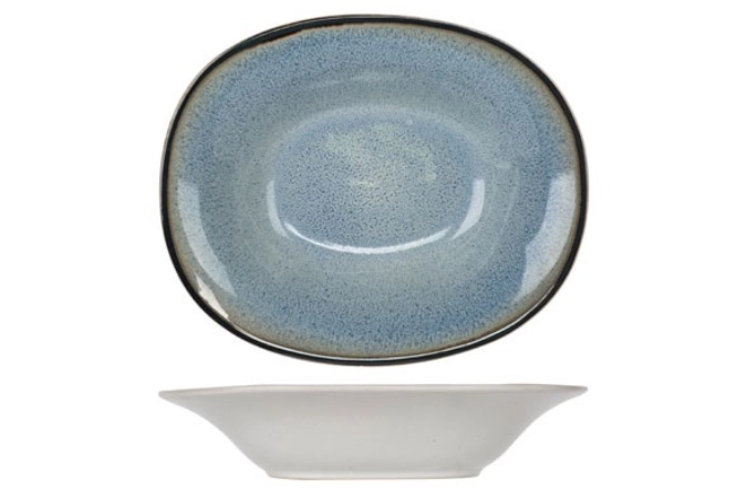 Fez blue assiette à soupe ovale, 17.5 x 21.5 cm
