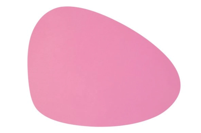 Placemat cuir rose oval-organic 41x30cm