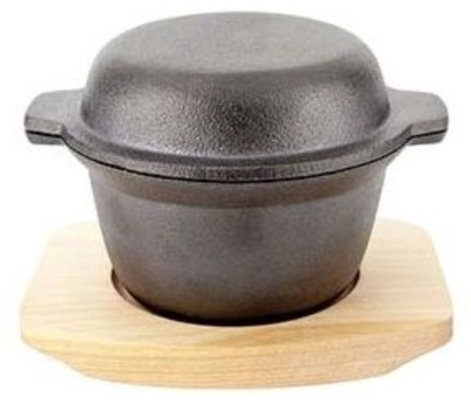 Gusseisentopf mit Holzuntersetzer, 11.8cm