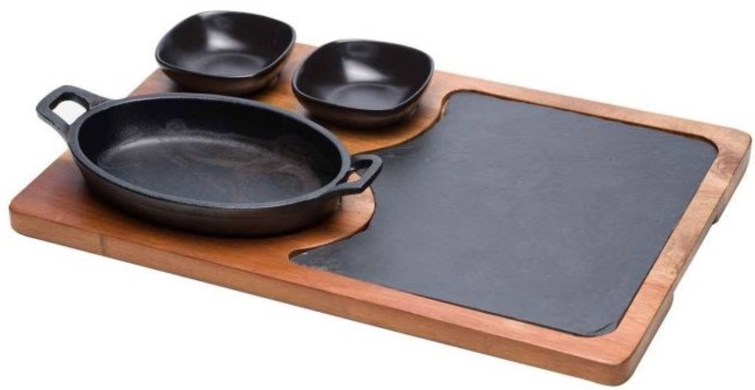 Set de 4 poêles à griller 38.5x25x1.5cm