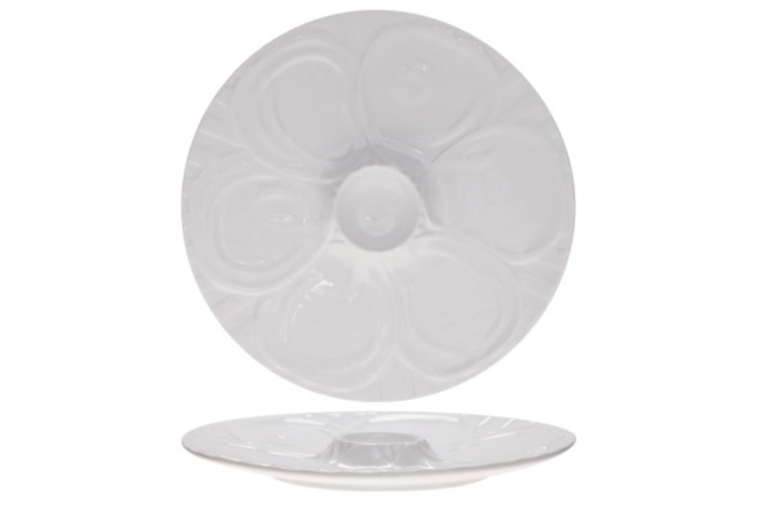 Assiette a huitres blanche d28.5cm