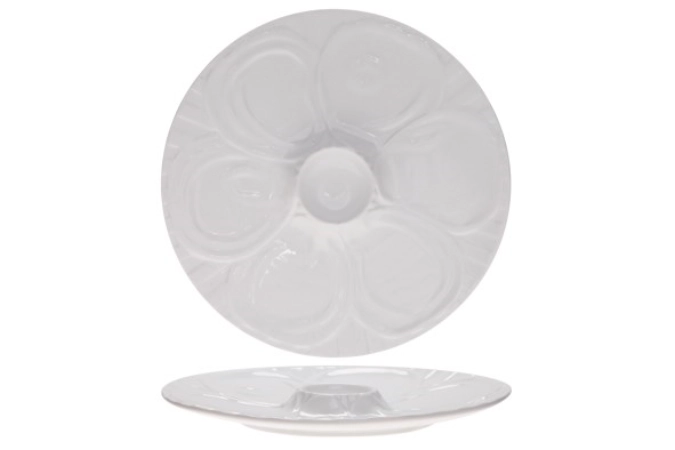 Assiette a huitres blanche d28.5cm