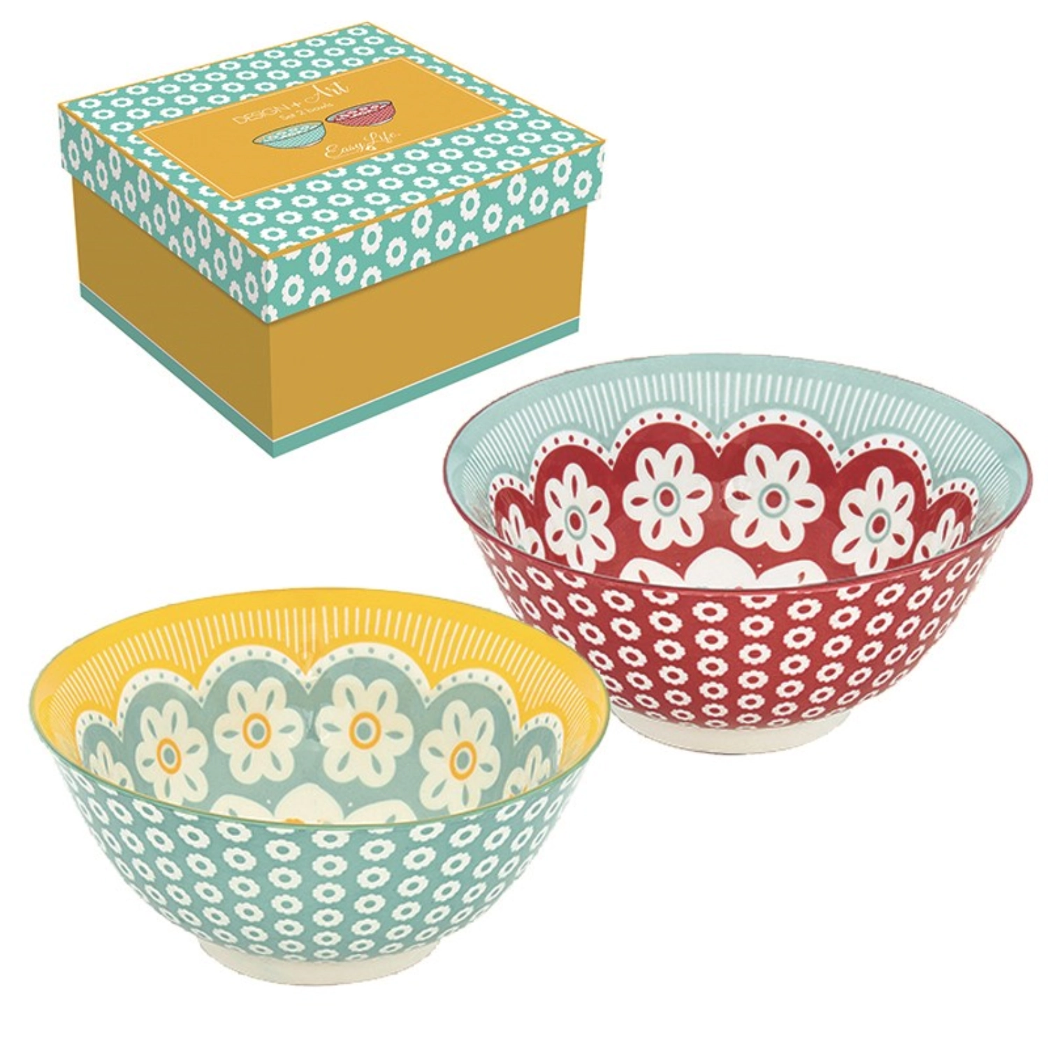 Lot de 2 coupes Design et Art en boîte cadeau, D15cm