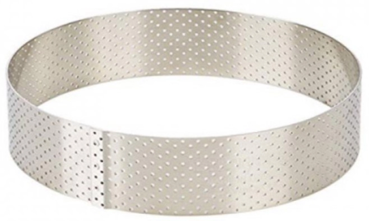 Anneau à tarte perforé à bord droit