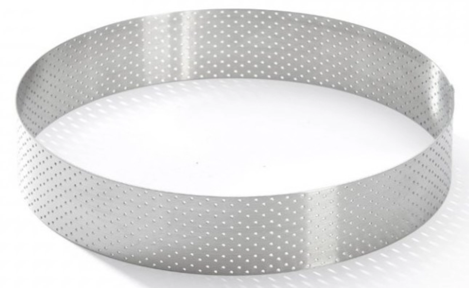 Anneau à tarte perforé à bord droit