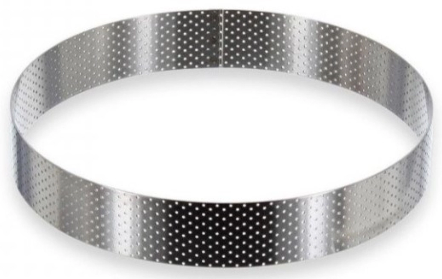 Anneau à tarte perforé à bord droit