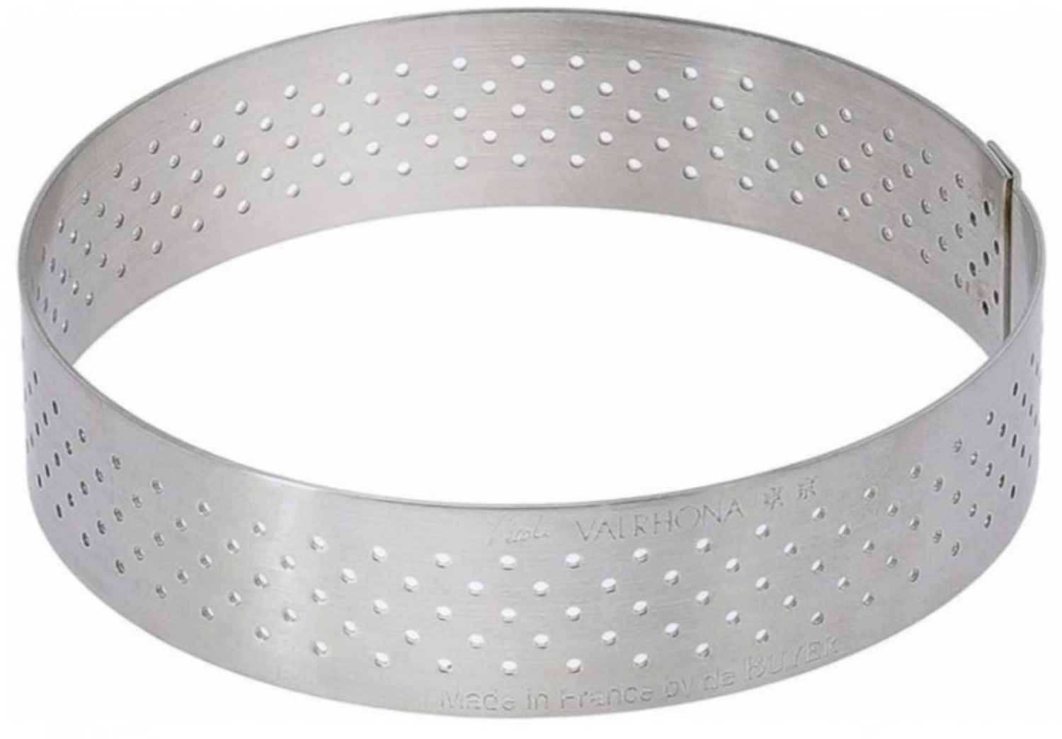 Anneau à tarte perforé a. bord droit