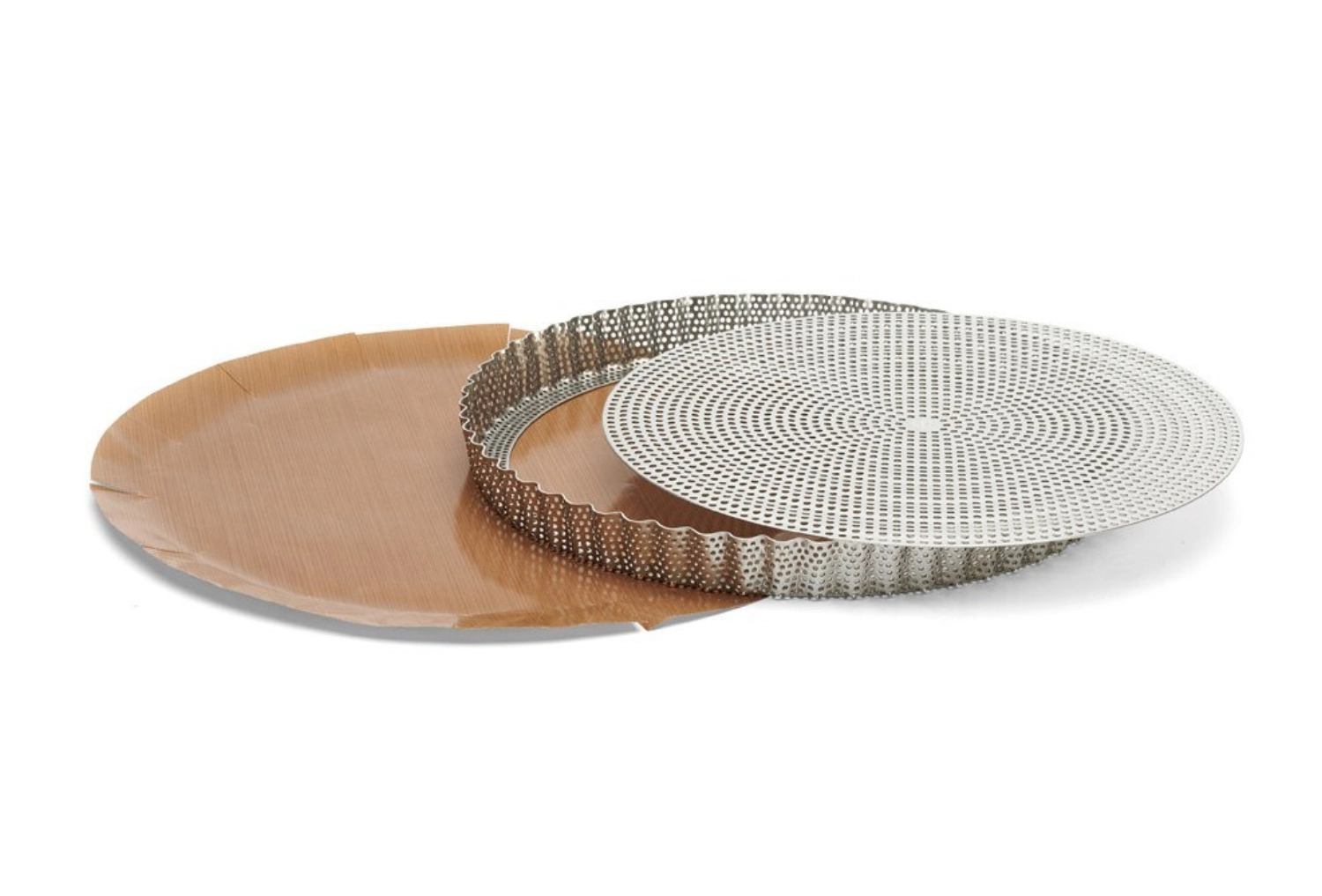 Moule tarte inox perfore fond demontable ø28 x2.5