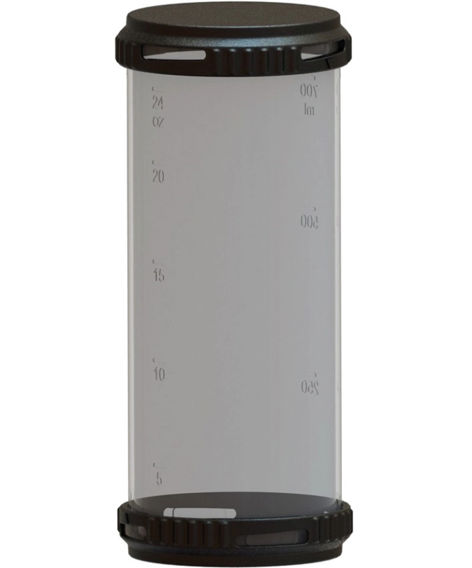 Recipient avec 2 bouchons pour le tube