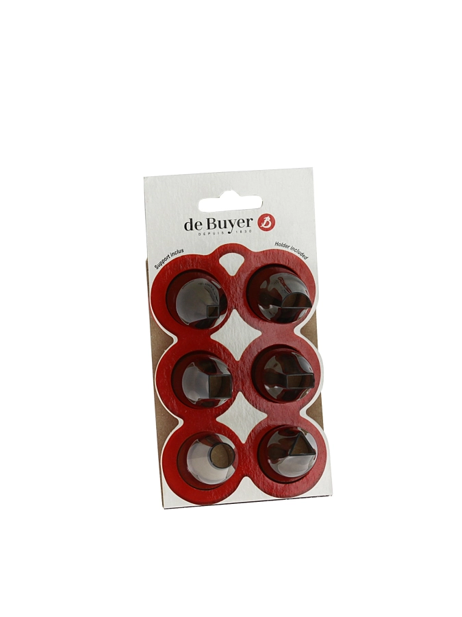 Geometrisch Set, 6 Tüllen mit Sockel