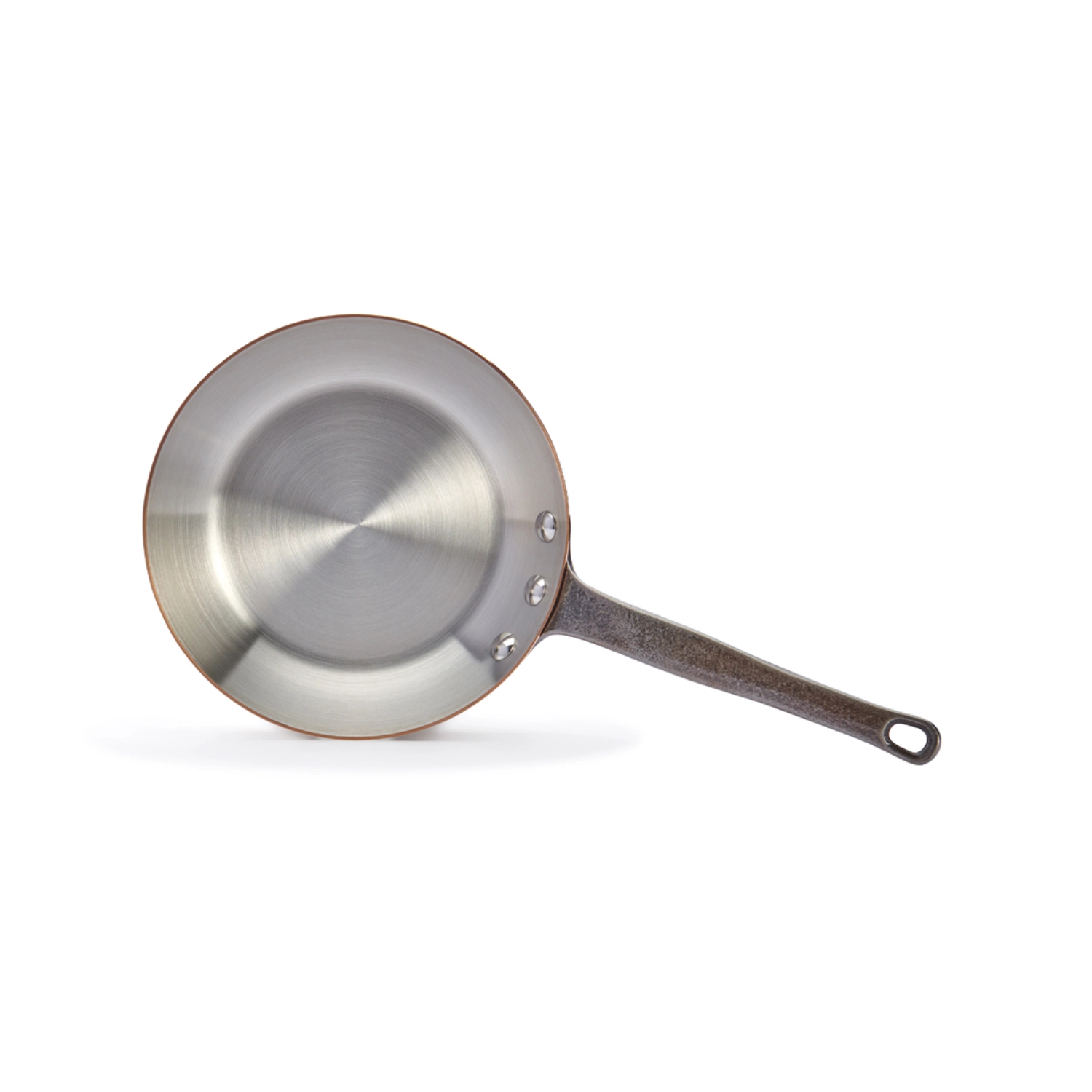 Poele a frire cuivre-inox q.fonte ø24cm