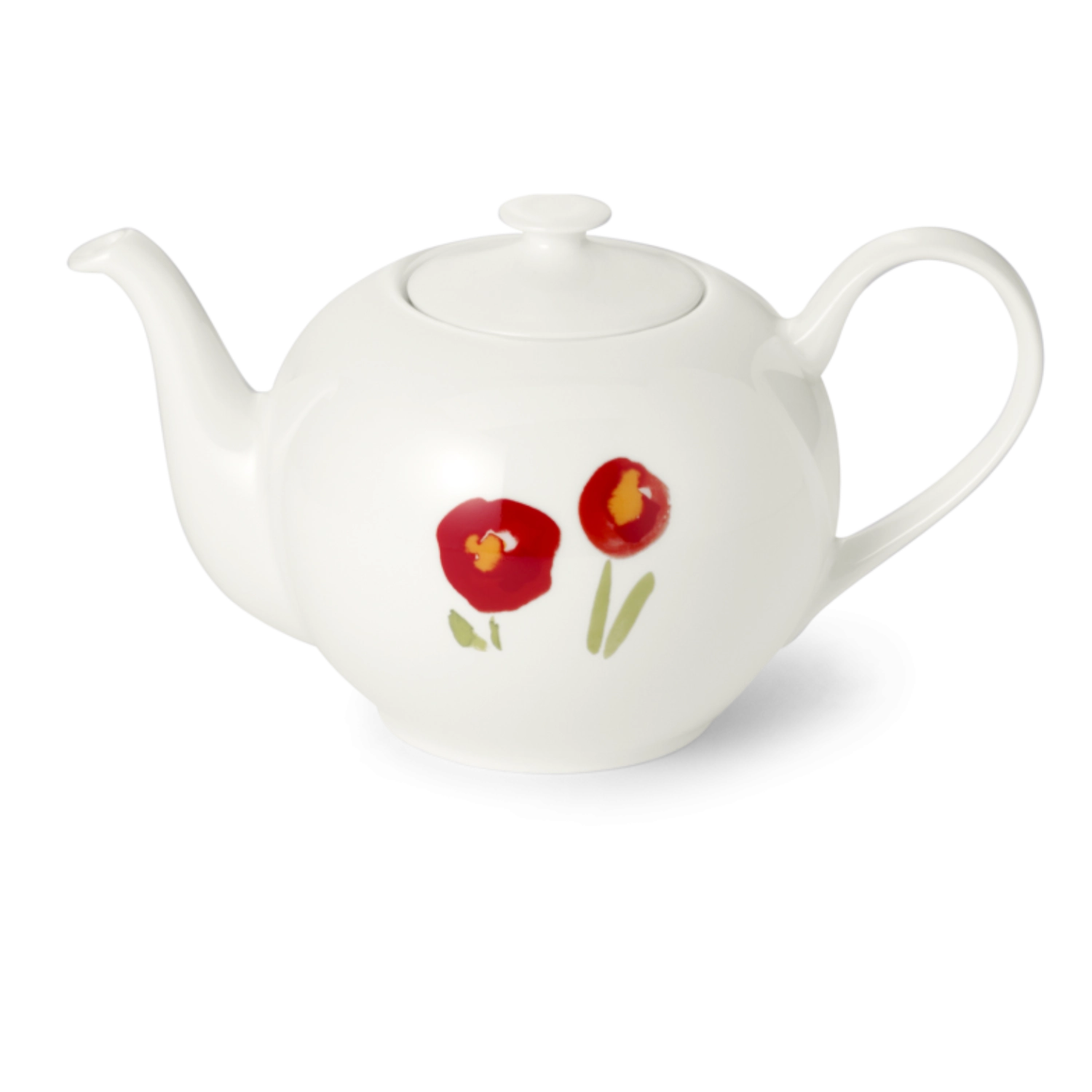 Impression théière ronde 1,30 l coquelicot rouge