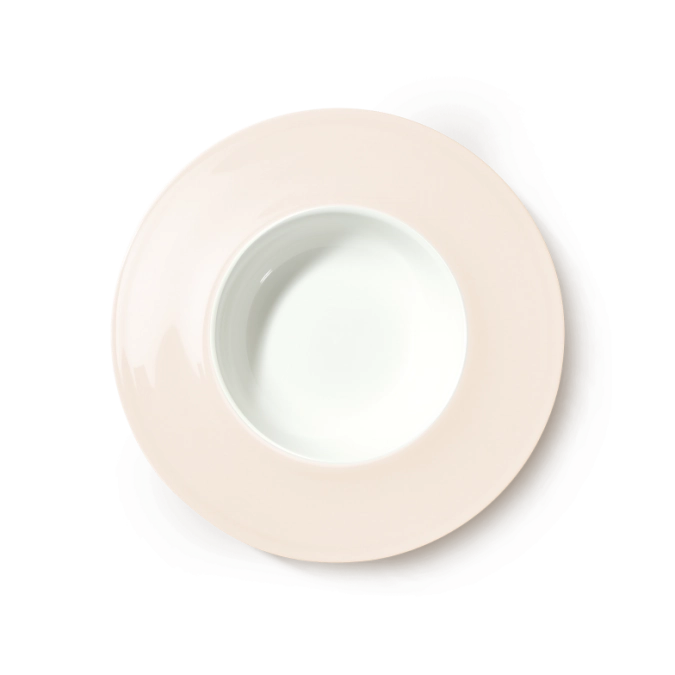 Assiette creuse pastel bord large 26 cm poudre