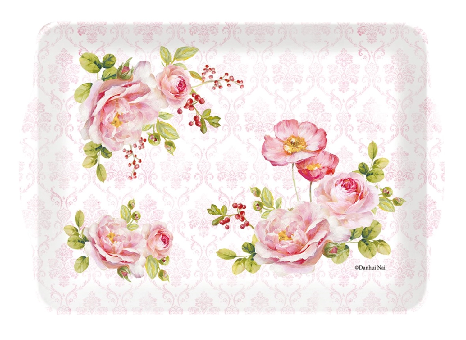 Floral Damask Tablett