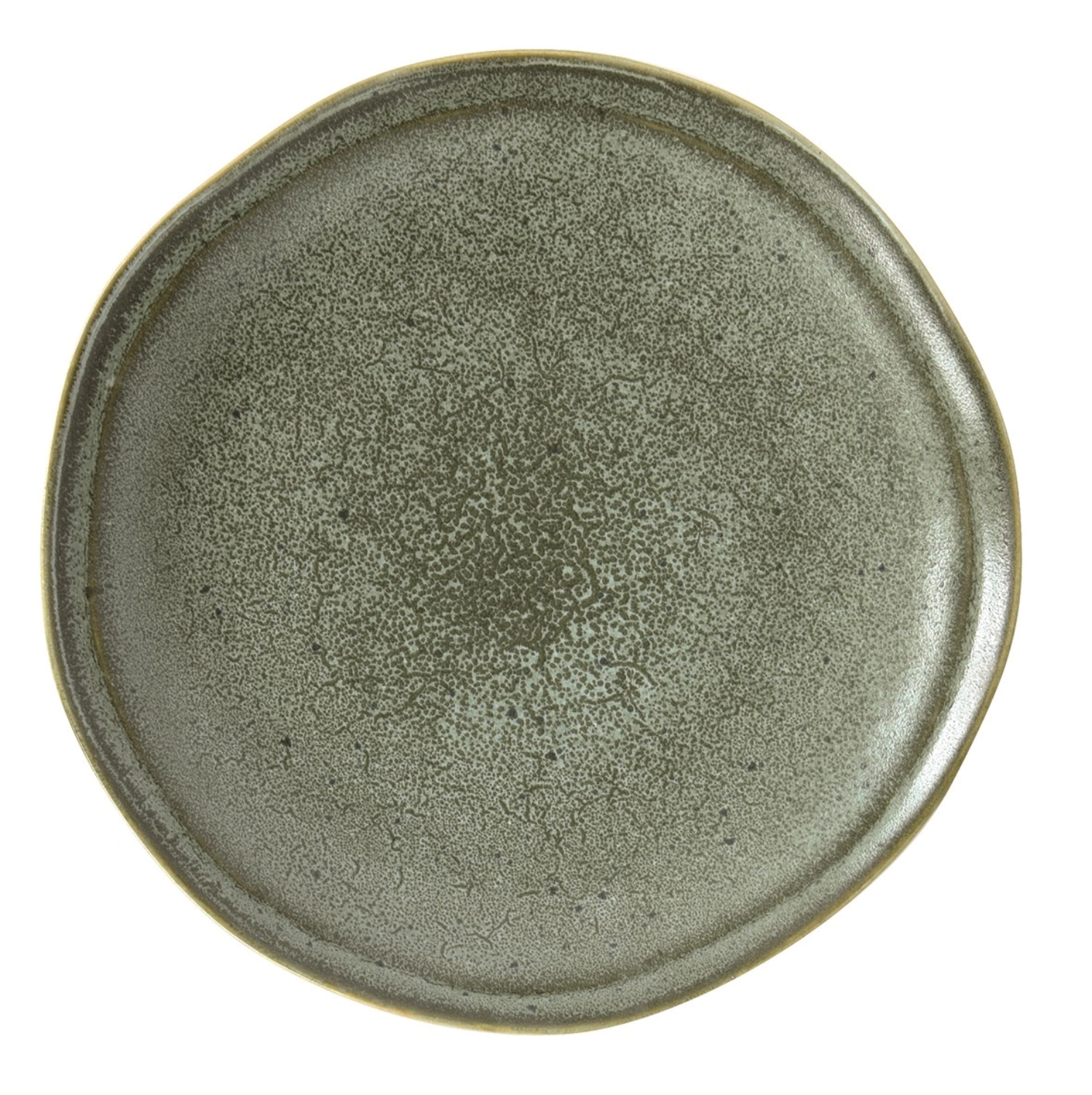 Essential Teller flach, Steingut grün,D21cm