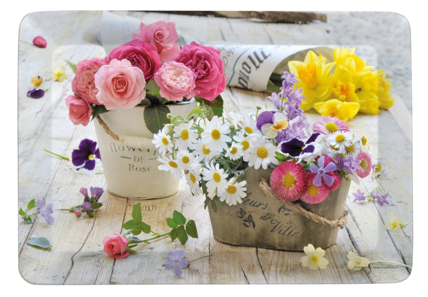 Plateau Fleurs de Ville 31x23cm