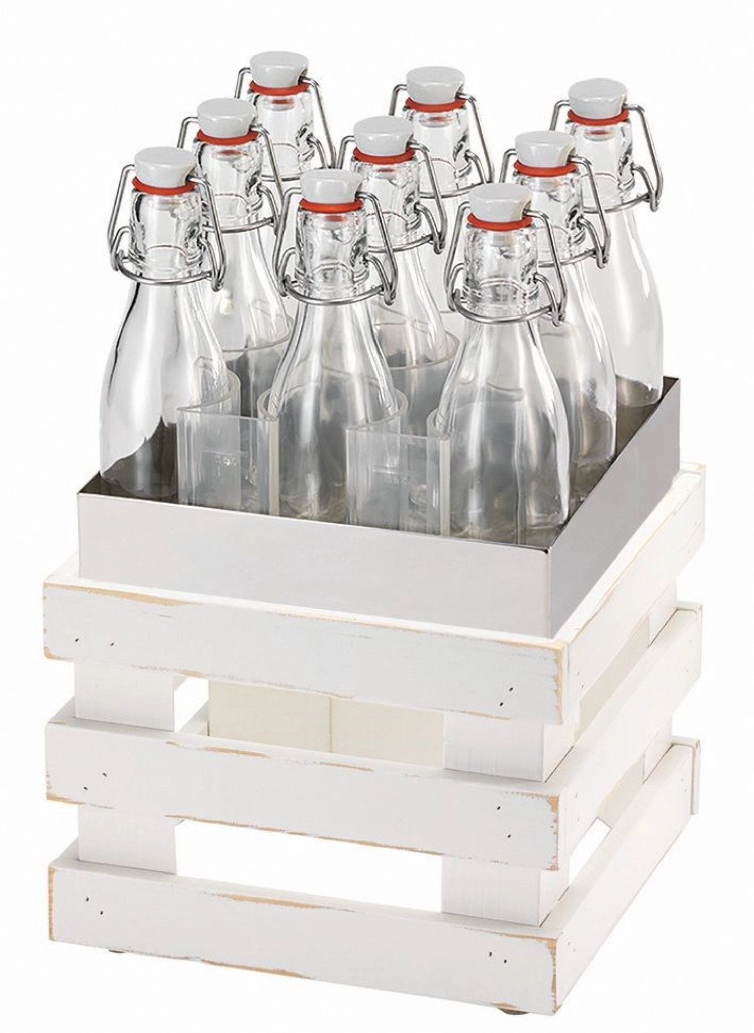 Set RAISER Boissons Pied en L vintage blanc, 9 pces.
