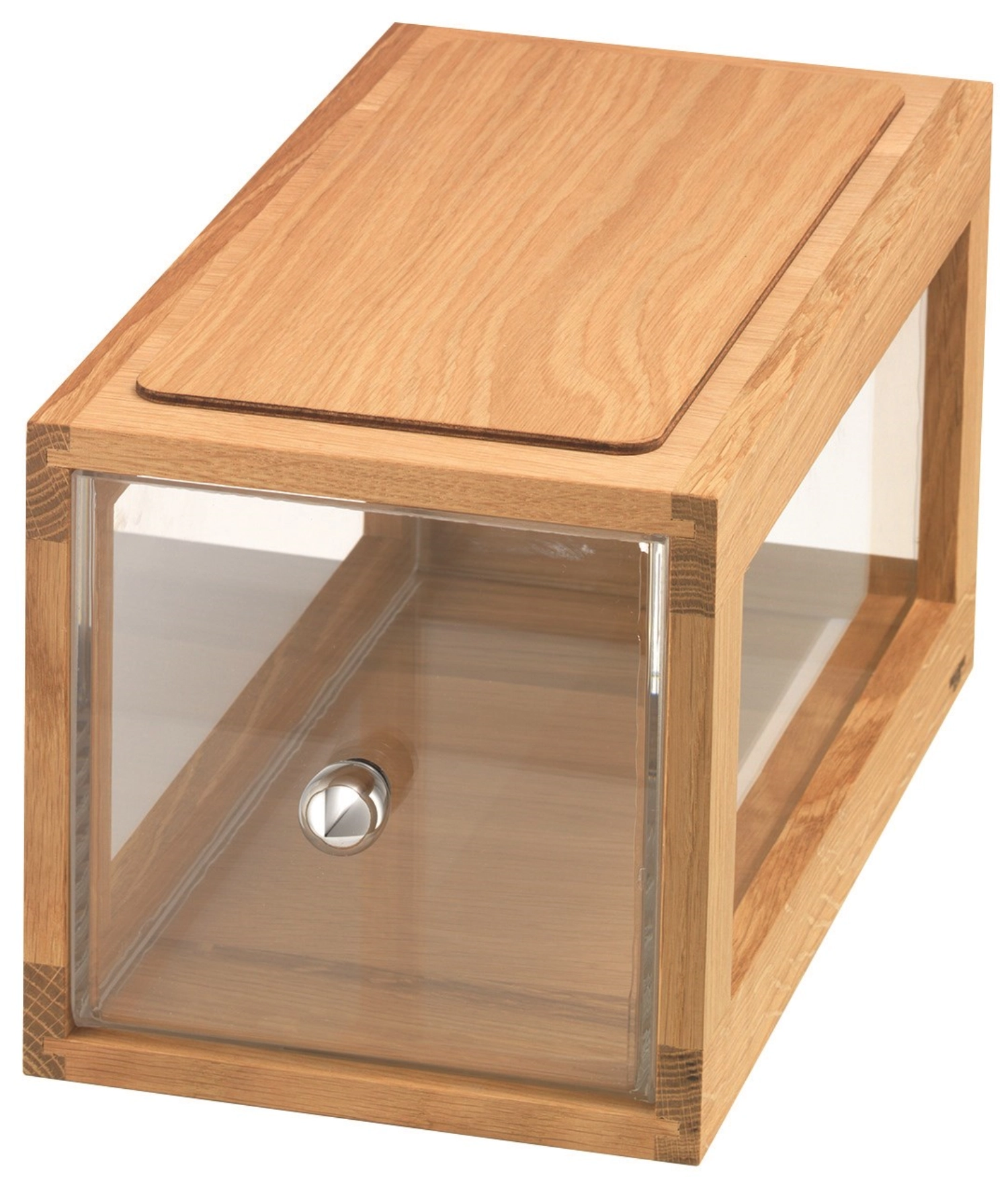 Box Bread Slender Stapelbare Brotbox, Eichenholz H:18cm B:18