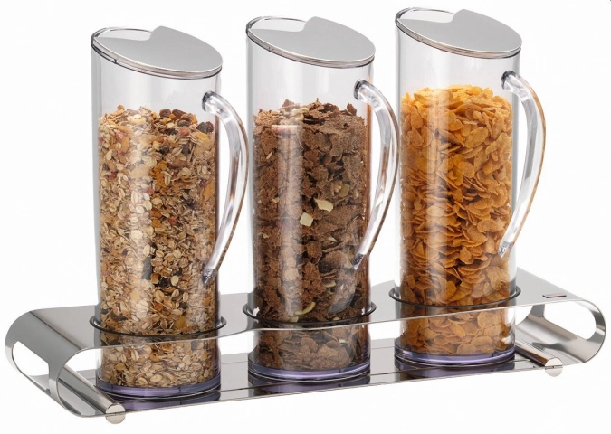 UNISON Müslibar Trio 3x1.5l, Edelstahlstandfuss