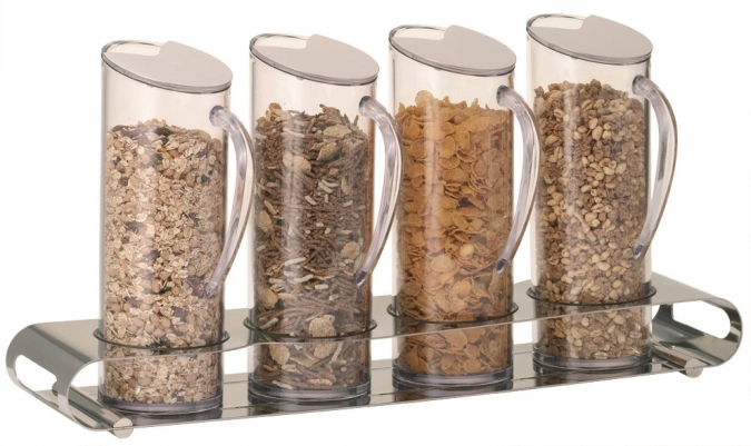 UNISON Müslibar Quadro 4x1.5l, Edelstahlstandfuss