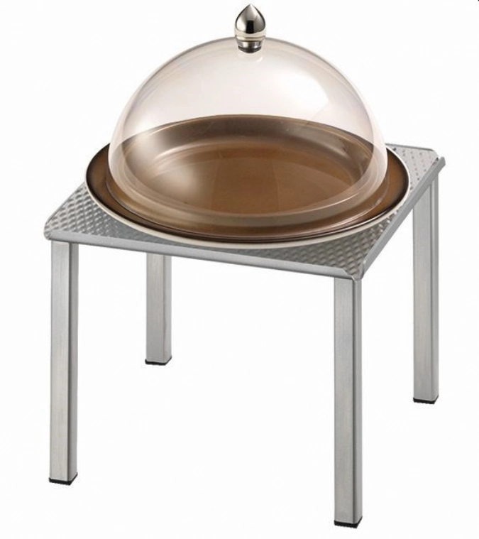 RAISER Plateau rond 23x23 caramel Pied L St-Steel