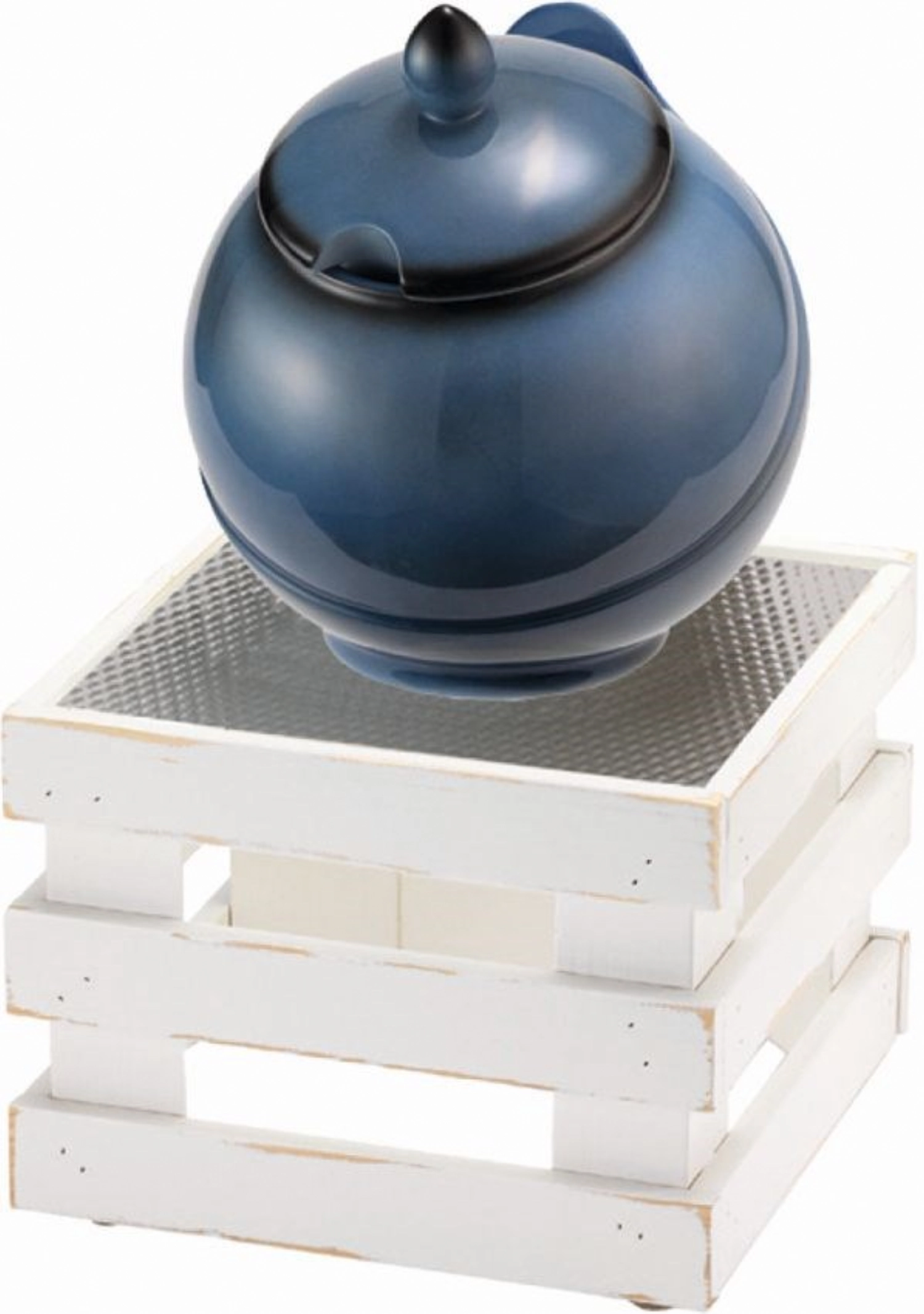 RAISER Buffet Bowl Maxi 23 x 23 bleu Pied L Vintage Whi