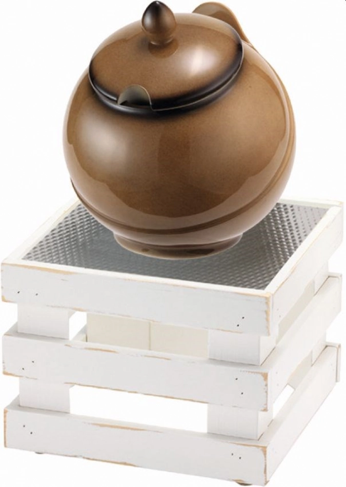 RAISER Buffet Bowl Med 23x23 caramel Pied en L Vintage Whi