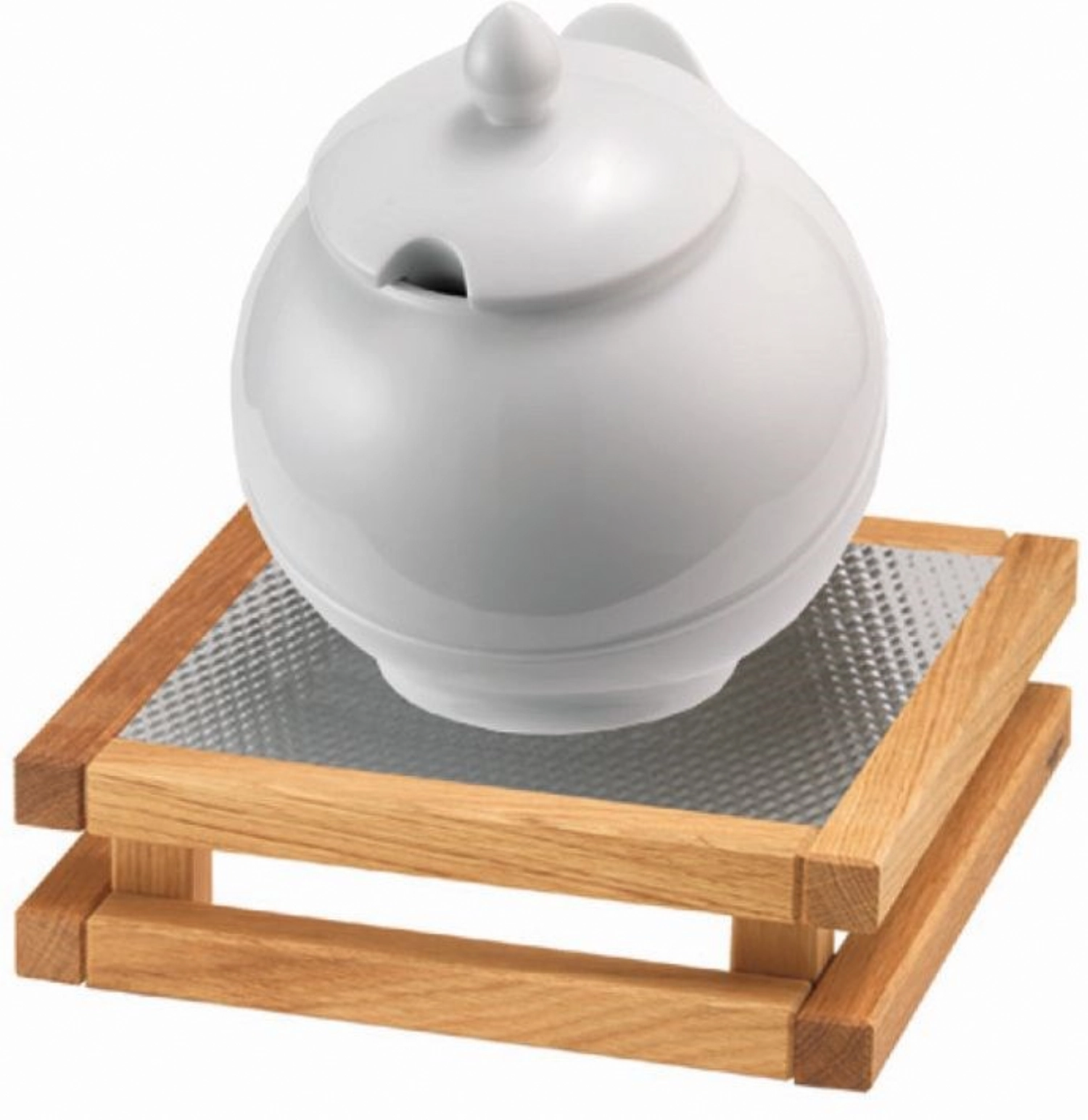 RAISER Buffet Bowl Med. 23x23 blanc S Pied en chêne