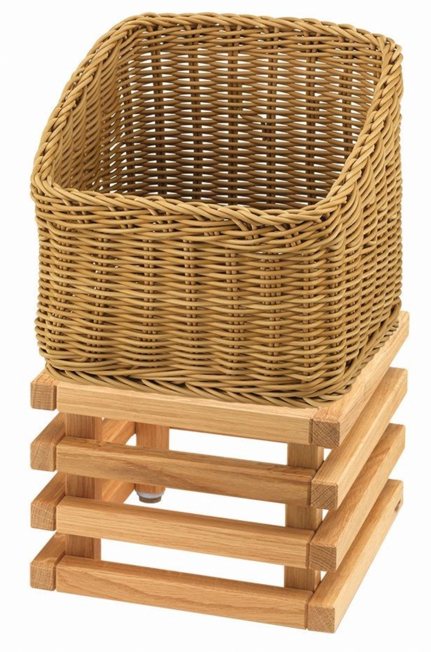 RAISER Panier à pain 23x23 beige 6.5L L Pied en chêne