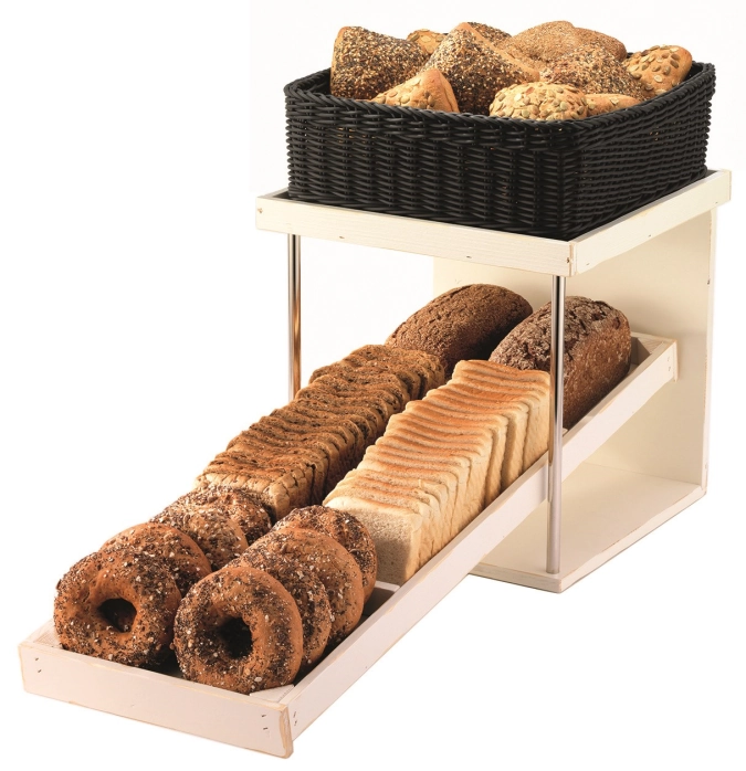 RAISER Brotstation Vintage White aus Holz 330x330x750mm