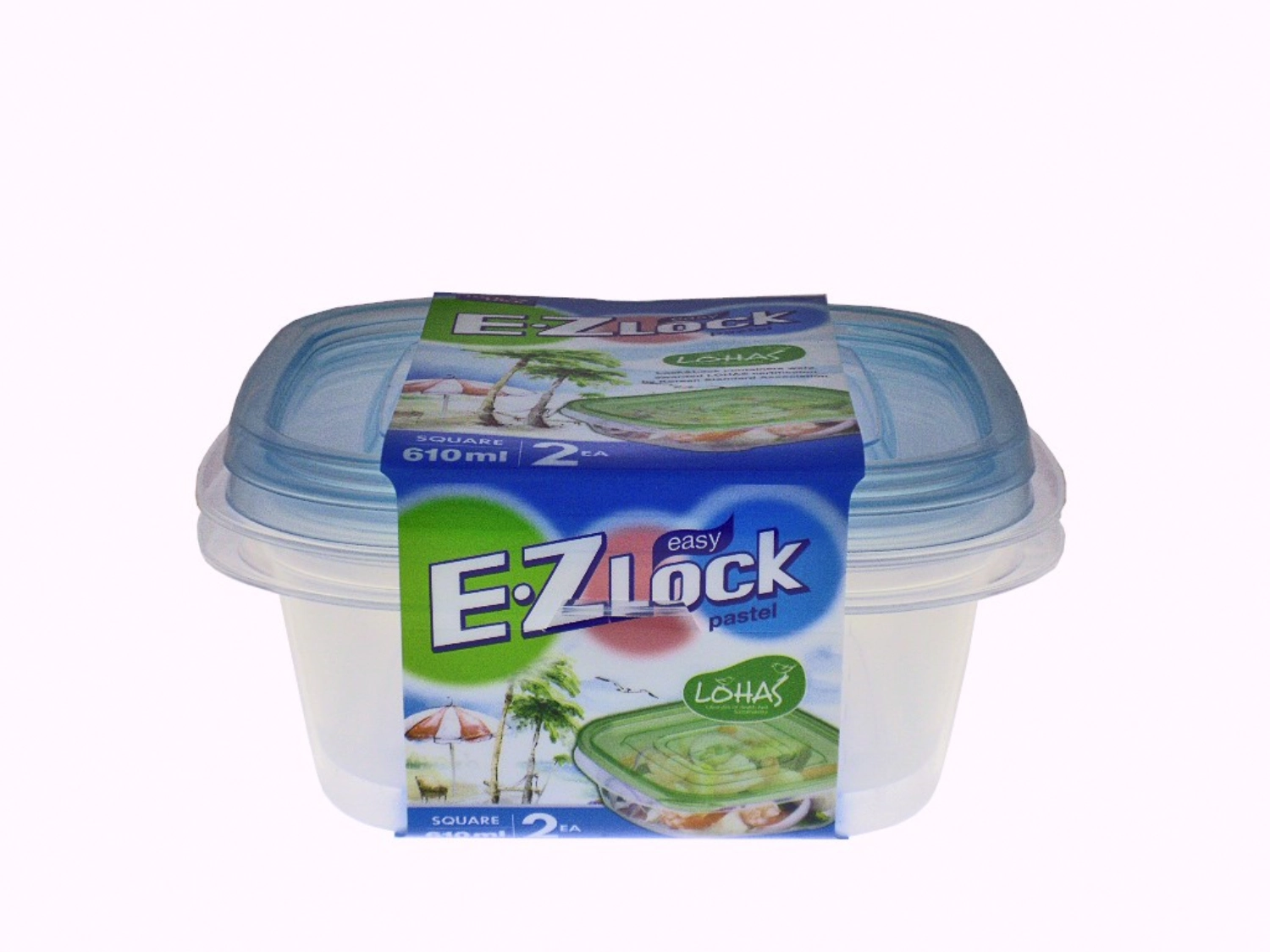 Set de 2 boîtes à provisions ez lock carrées 0.97lt