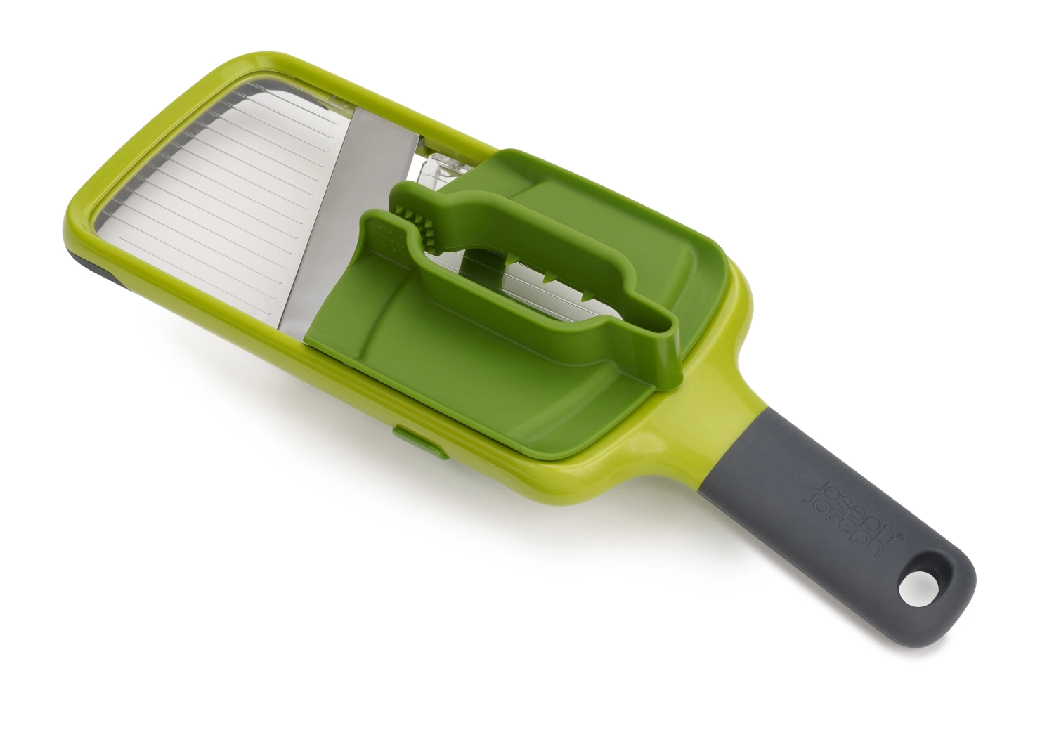 Mandoline multi-grip avec poignée alimentaire précise - vert