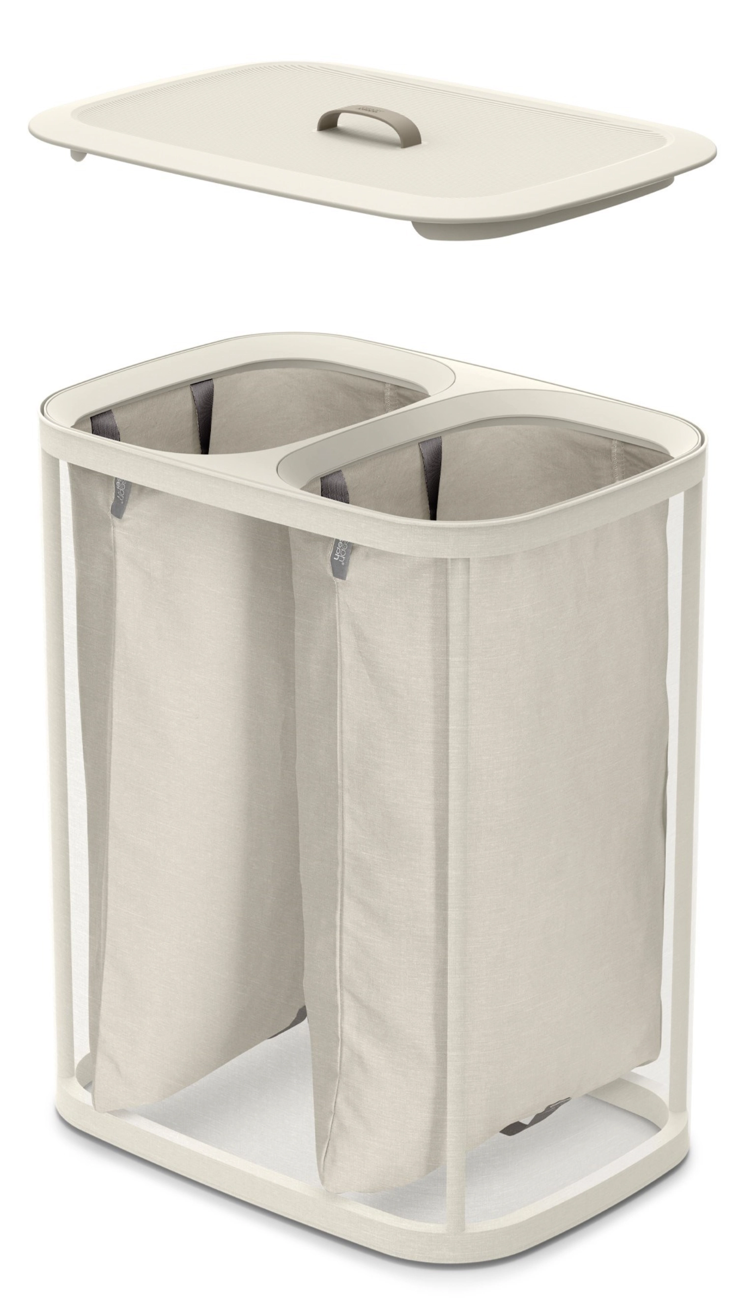 Tota 90l panier à linge ecru 2x 45l