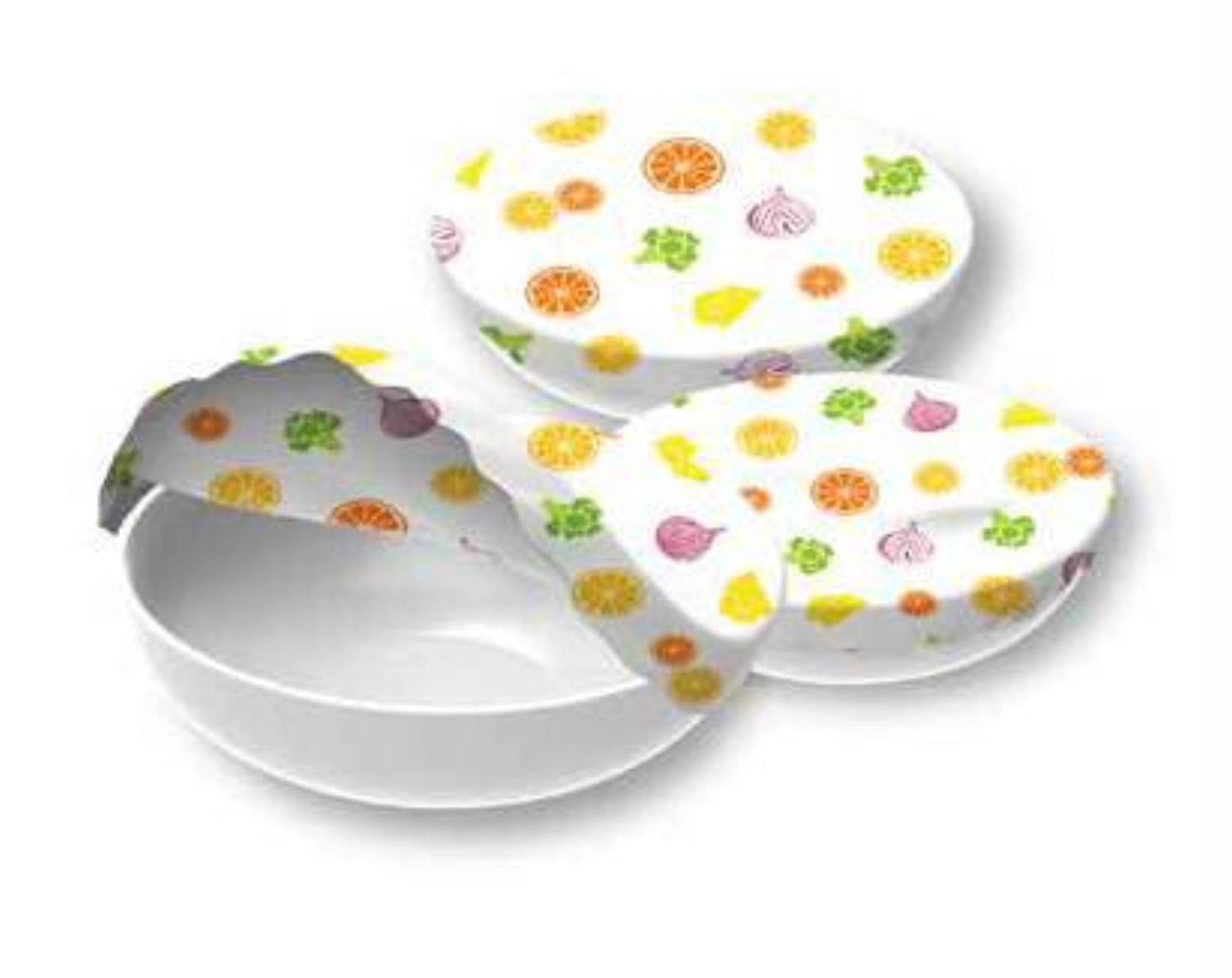 Set de 3 couvercles textiles fruits et légumes s,m,l