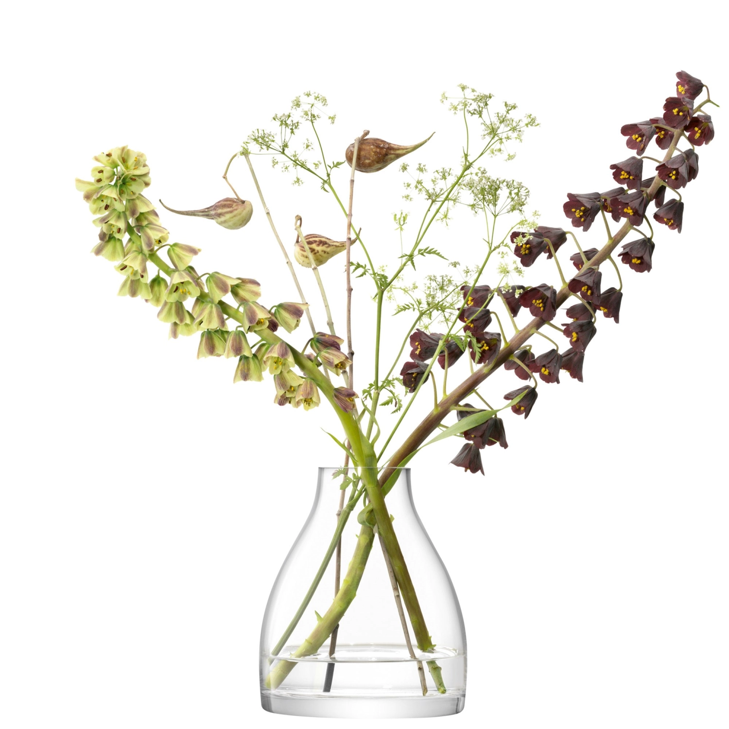 Flower vase cheminée h16cm transparent
