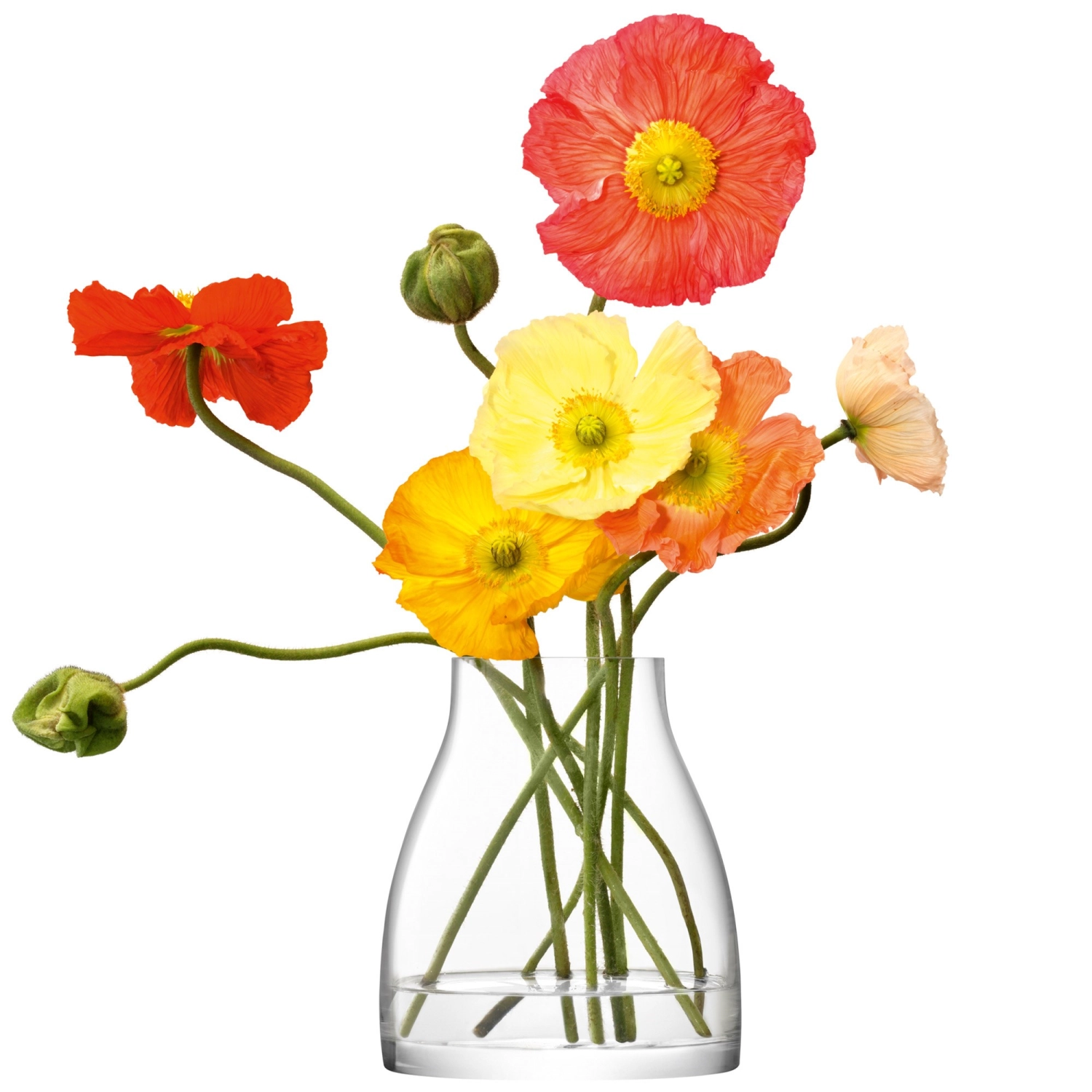 Flower vase cheminée h21cm transparent