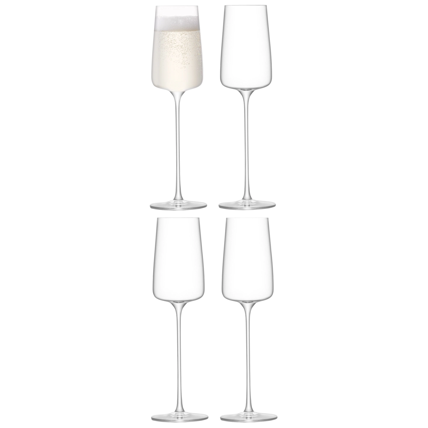 Set de 4 metropolitan champ.flute 230ml clair