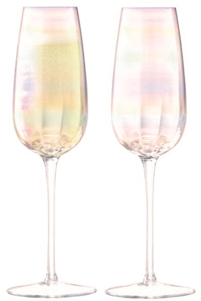 Set de 2 coupes à champagne pearl 250ml - nacre