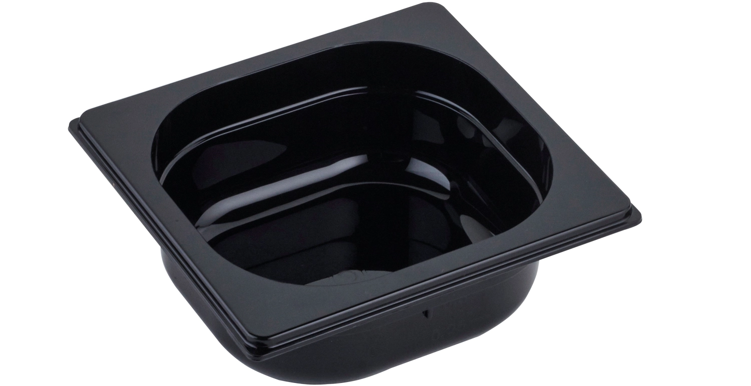 Bac gn 1/6 65 polycarbonate noir 17.6x16.2cm h6.5cm