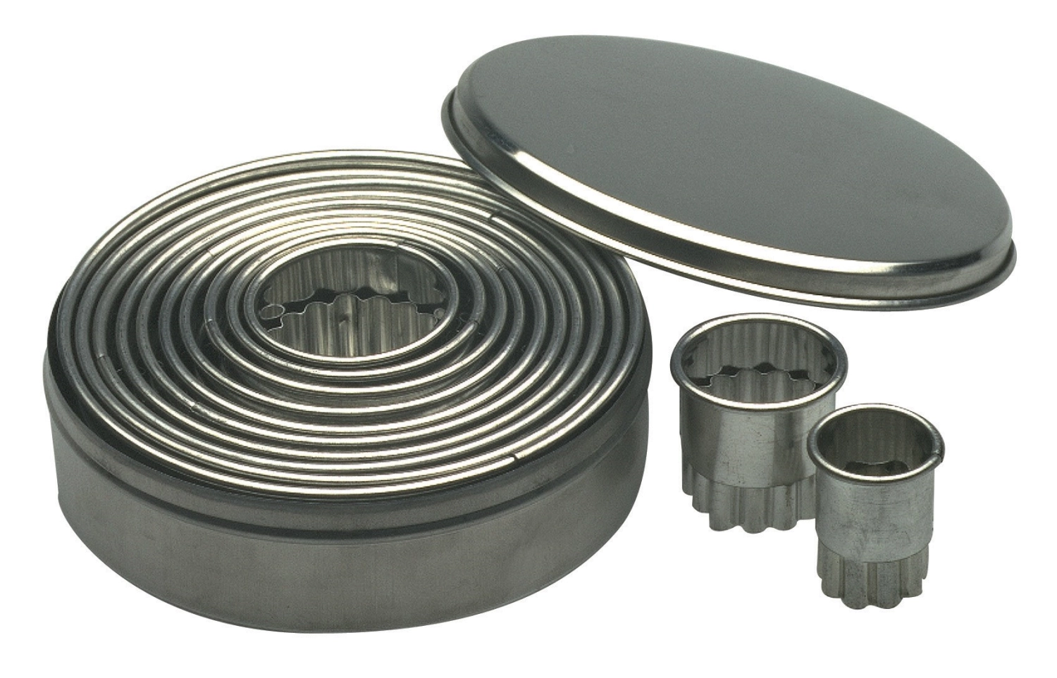 12tlg. Teigausstecher Set Ringe gezackt