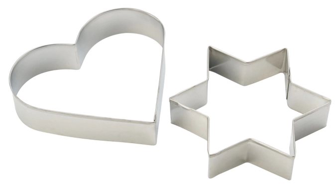 2tlg. Teigausstecher Set Herz und Stern