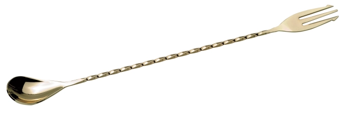 Mixlöffel mit Gabel gold beschichtet